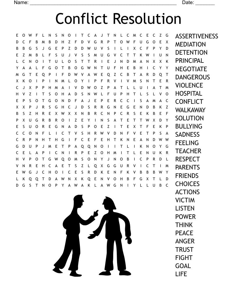 Conflict Resolution Word Search WordMint Conflict Resolution Word Search WordMint