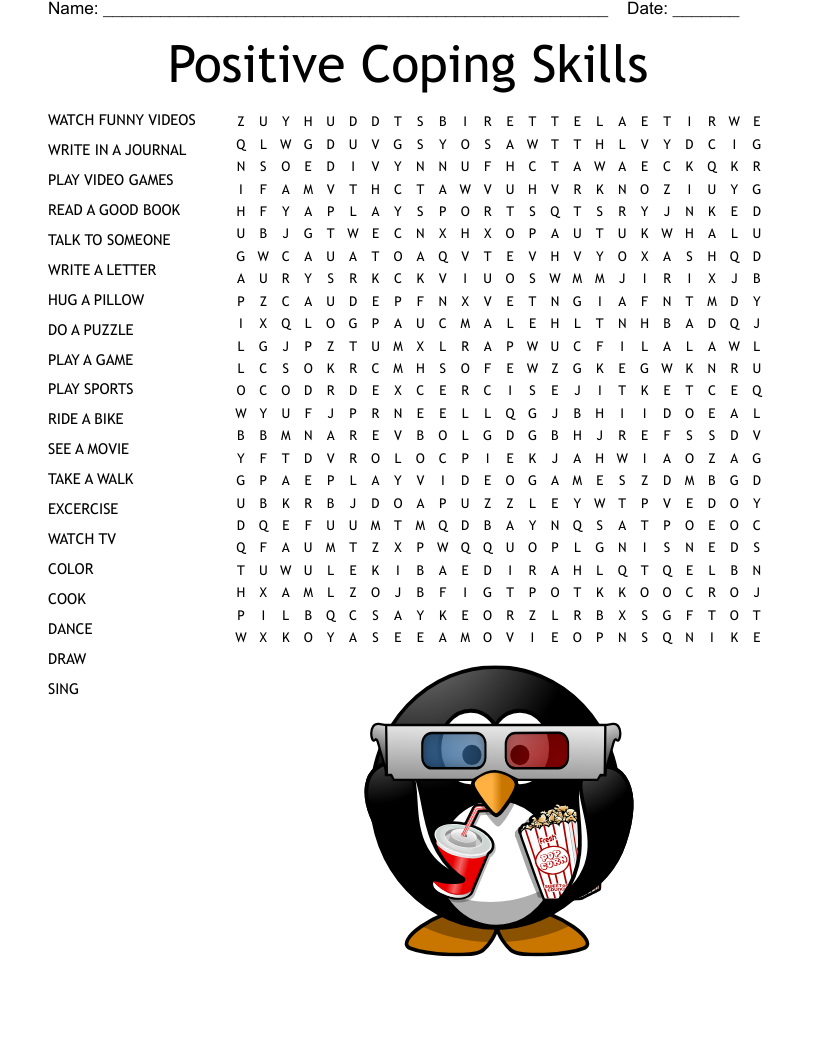 Coping Skills Crossword WordMint Coping Skills Crossword WordMint