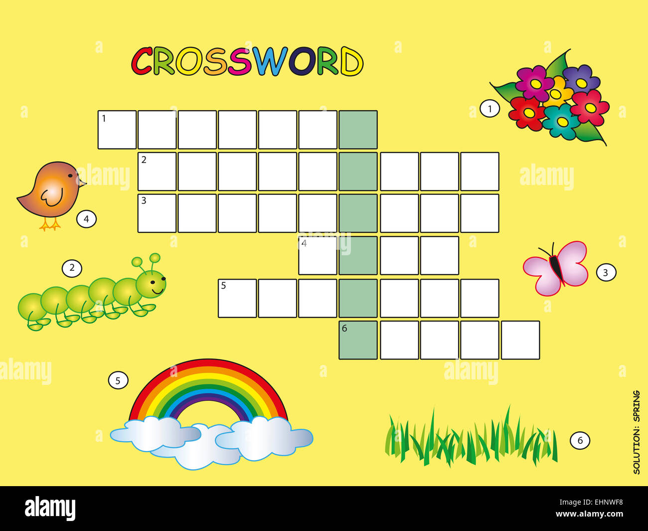 Crossword Game Children Spring Hi res Stock Photography And Images Alamy