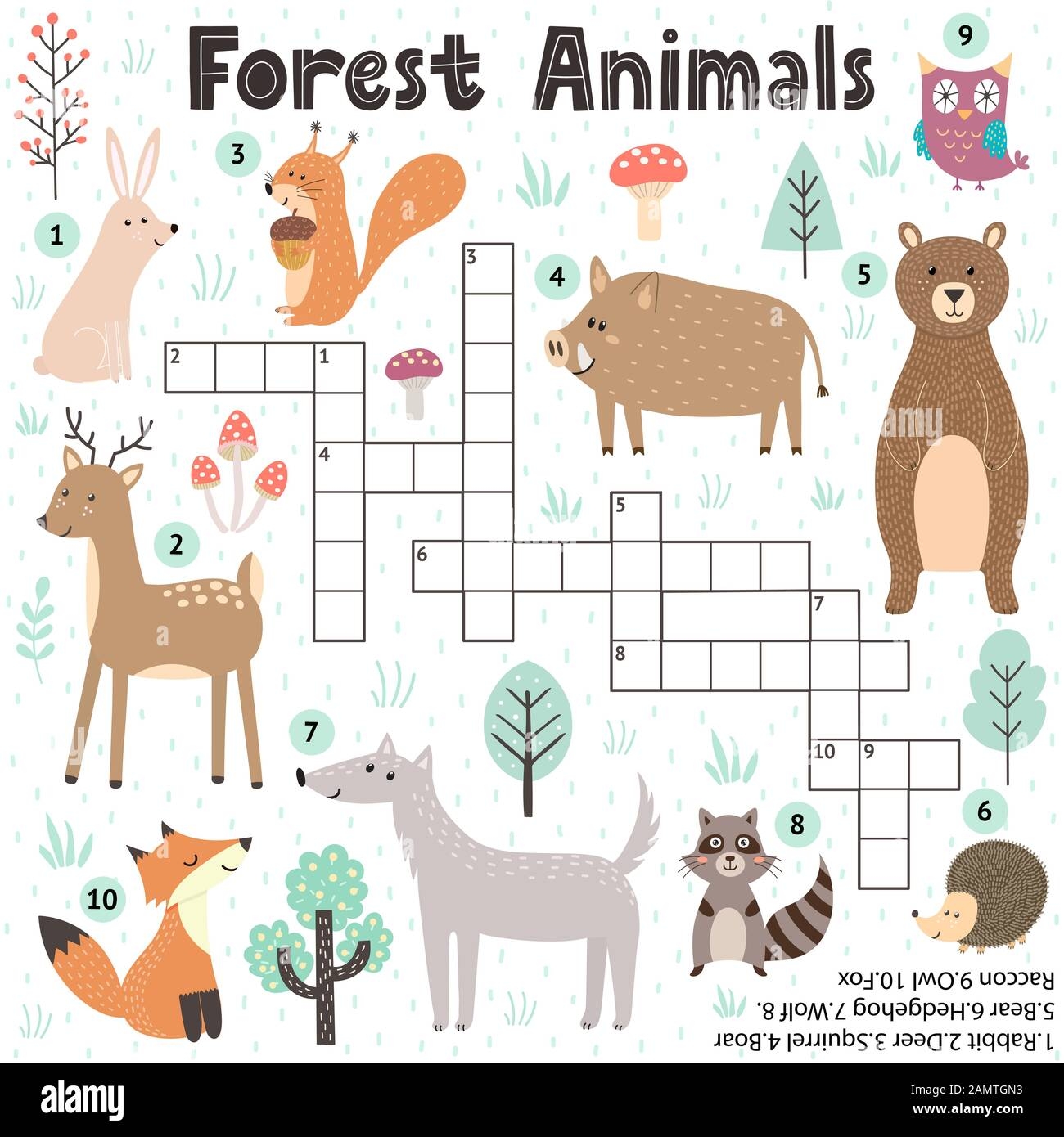 Crossword Game For Kids With Cute Forest Animals Stock Vector Image Art Alamy Crossword Game For Kids With Cute Forest Animals Stock Vector Image Art Alamy