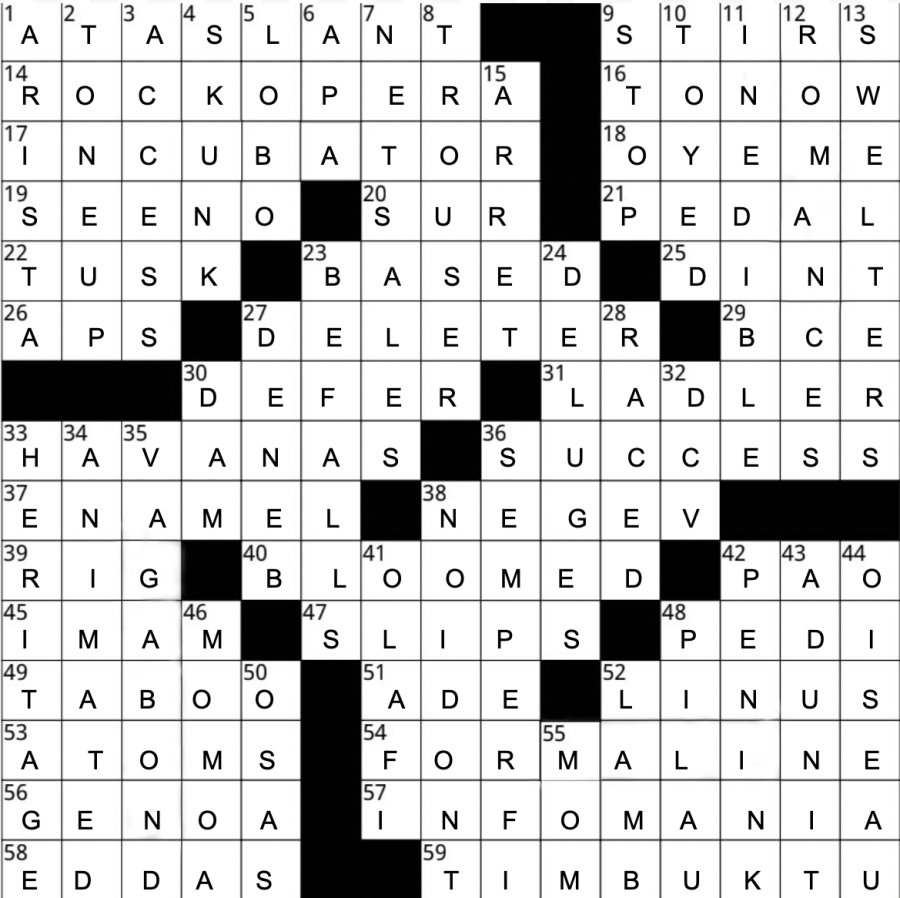 Crossword Page 5 The Oberlin Review Crossword Page 5 The Oberlin Review