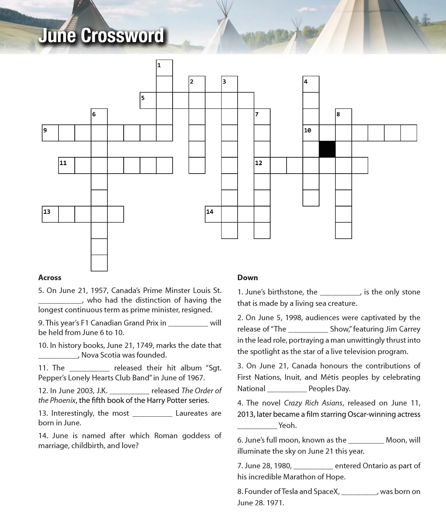Crossword Puzzle Answer Key June 2024 MyCalgary Crossword Puzzle Answer Key June 2024 MyCalgary
