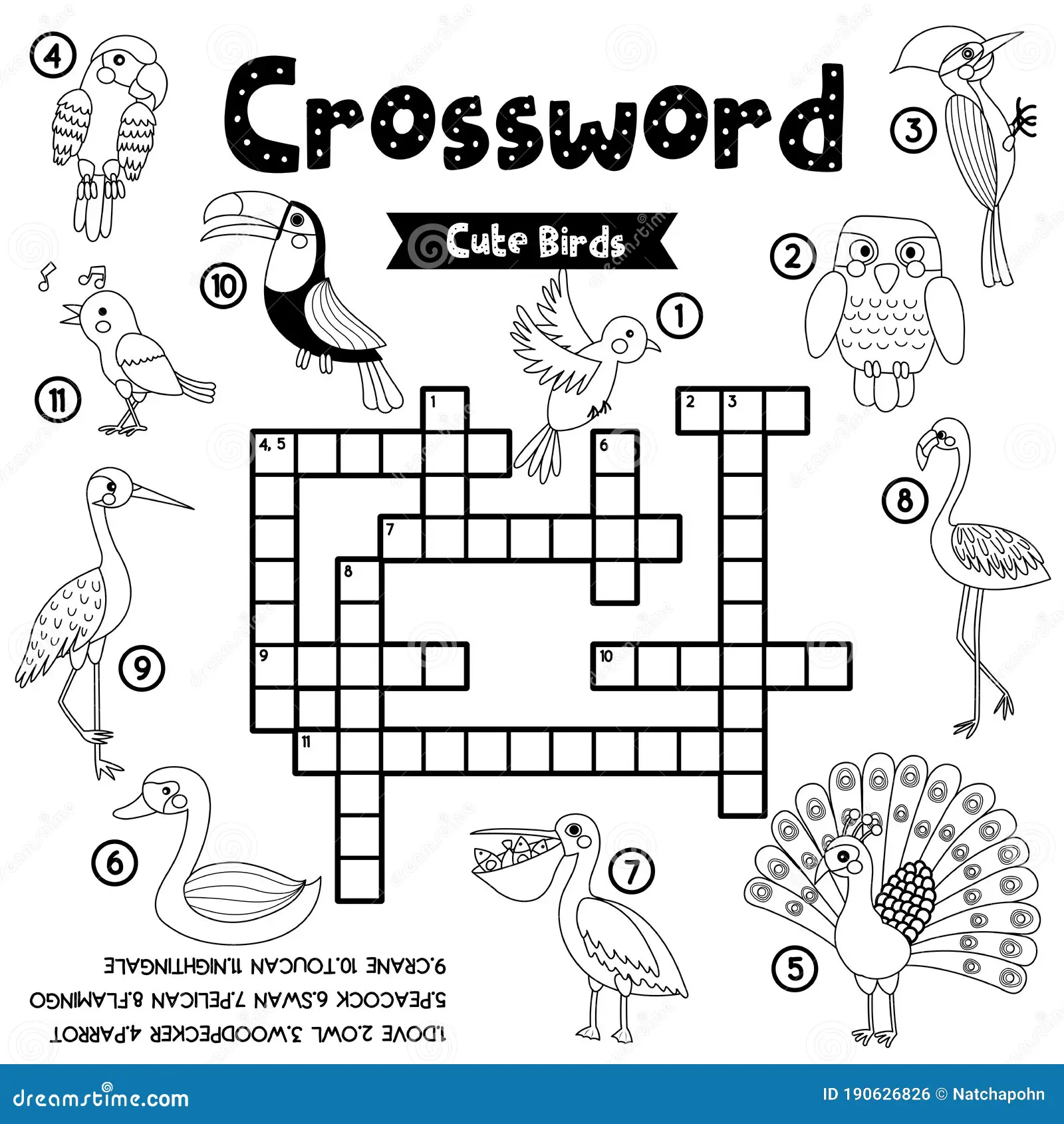 Crossword Puzzle Bird Animals Coloring Version Stock Vector Illustration Of Pelican English 190626826 Crossword Puzzle Bird Animals Coloring Version Stock Vector Illustration Of Pelican English 190626826