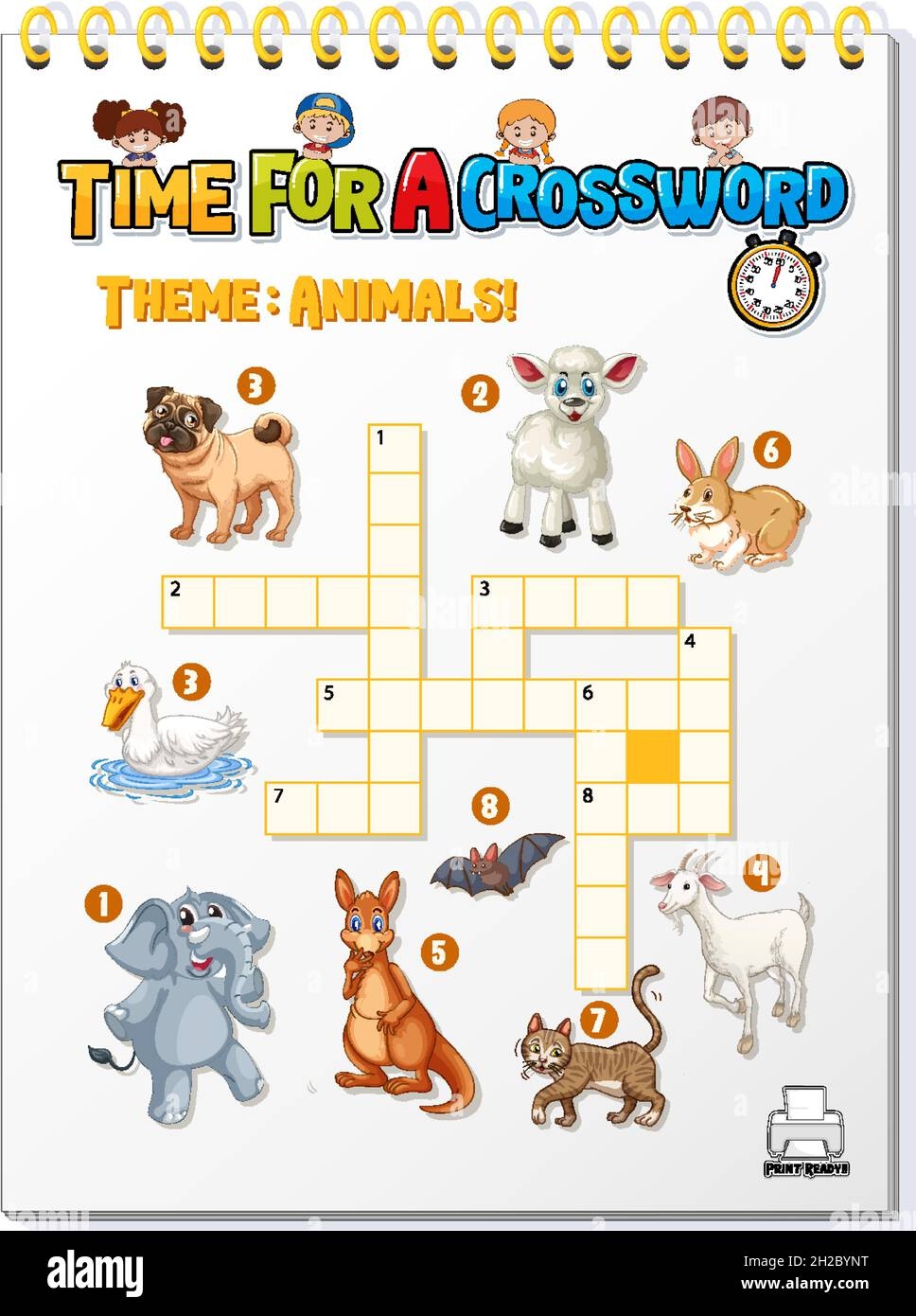 Crossword Puzzle Game Template About Animals Illustration Stock Vector Image Art Alamy Crossword Puzzle Game Template About Animals Illustration Stock Vector Image Art Alamy