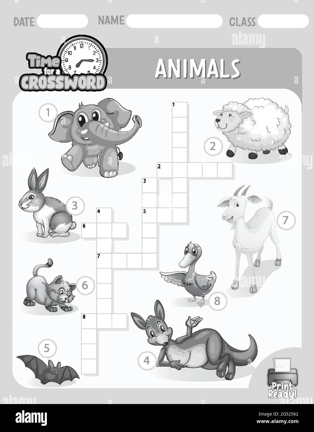 Animal Crossword Printable