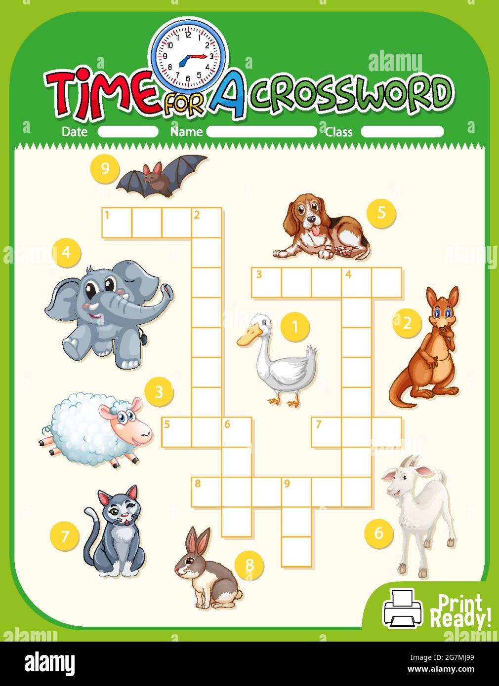Crossword Puzzle Game Template About Animals Illustration Stock Vector Image Art Alamy Crossword Puzzle Game Template About Animals Illustration Stock Vector Image Art Alamy