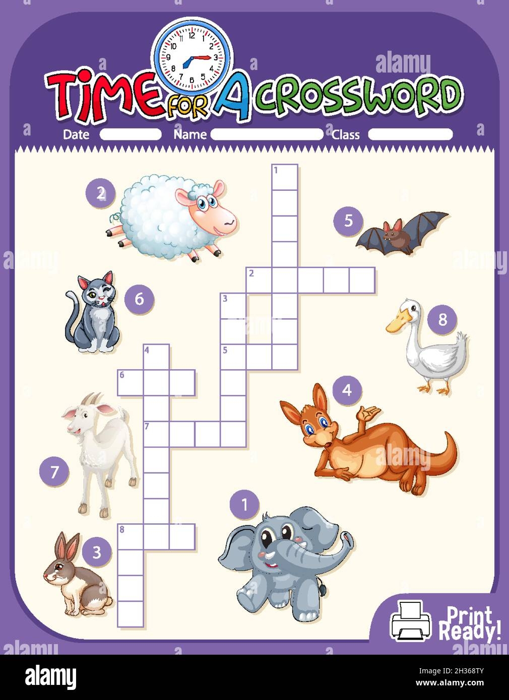 Crossword About Animals Printable Crossword About Animals Printable