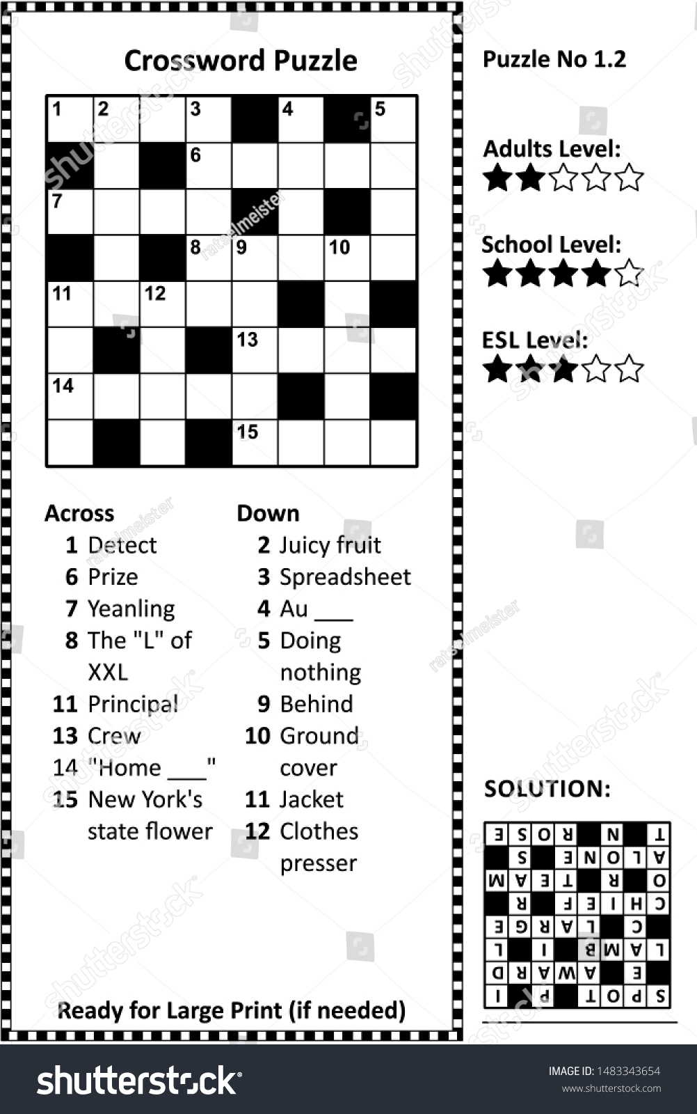 Printable Crossword Puzzles Easy Multiple