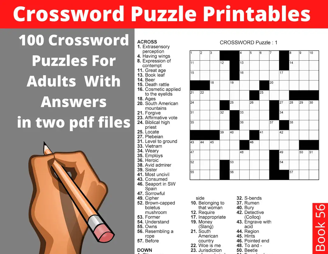 Crossword Puzzles Pdf Printable