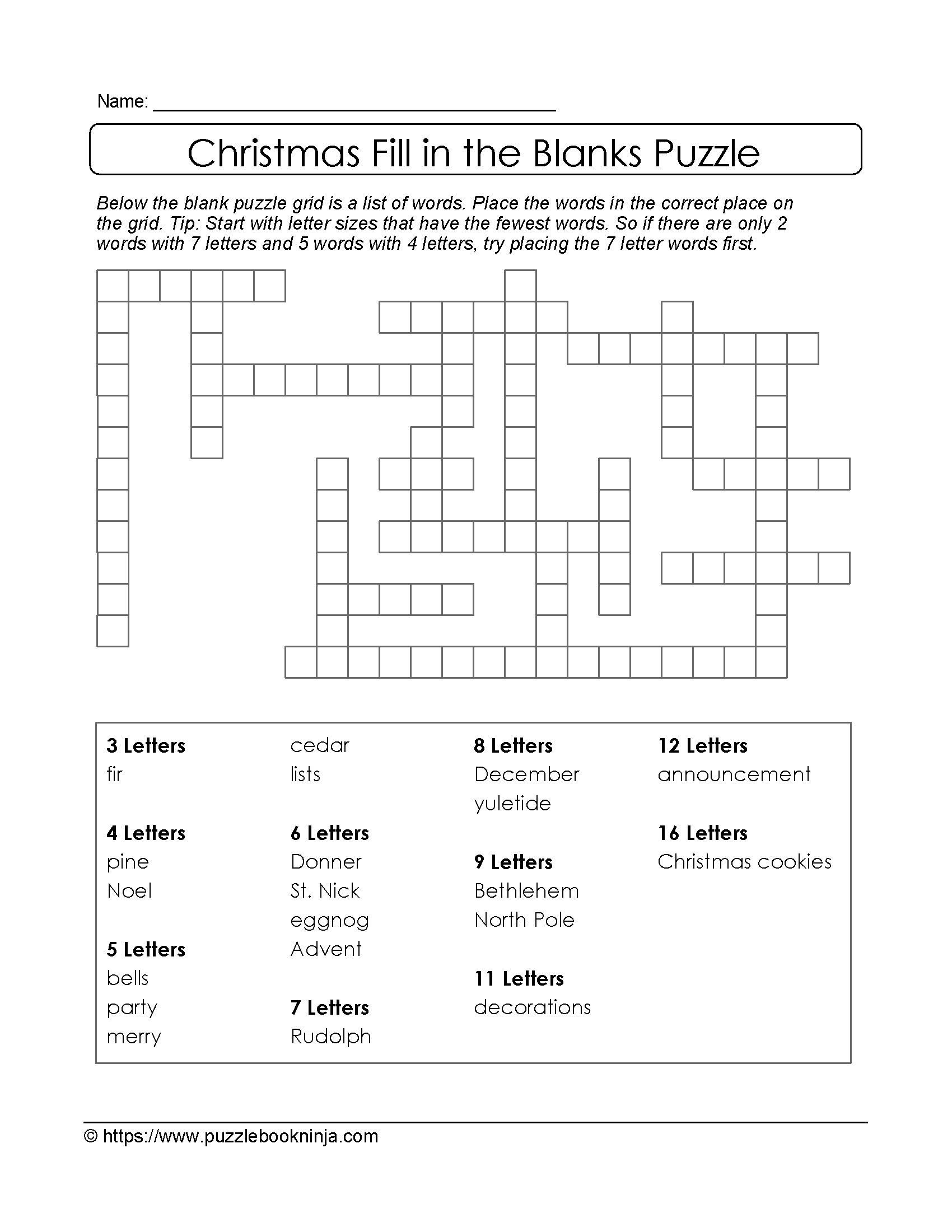 Crossword Puzzles For Kids Fun Free Printable Crossword Puzzle Worksheets Library