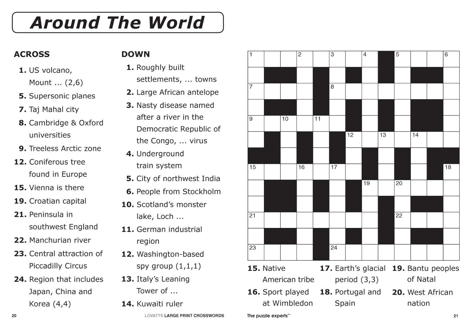Crosswords For Teens Jumbo Large Print Easy To Medium Worksheets Library Crosswords For Teens Jumbo Large Print Easy To Medium Worksheets Library