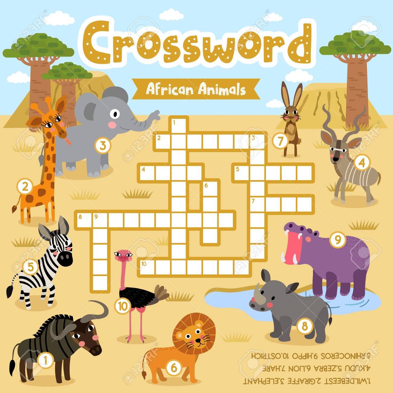 Printable Animal Crossword Sheets Printable Animal Crossword Sheets