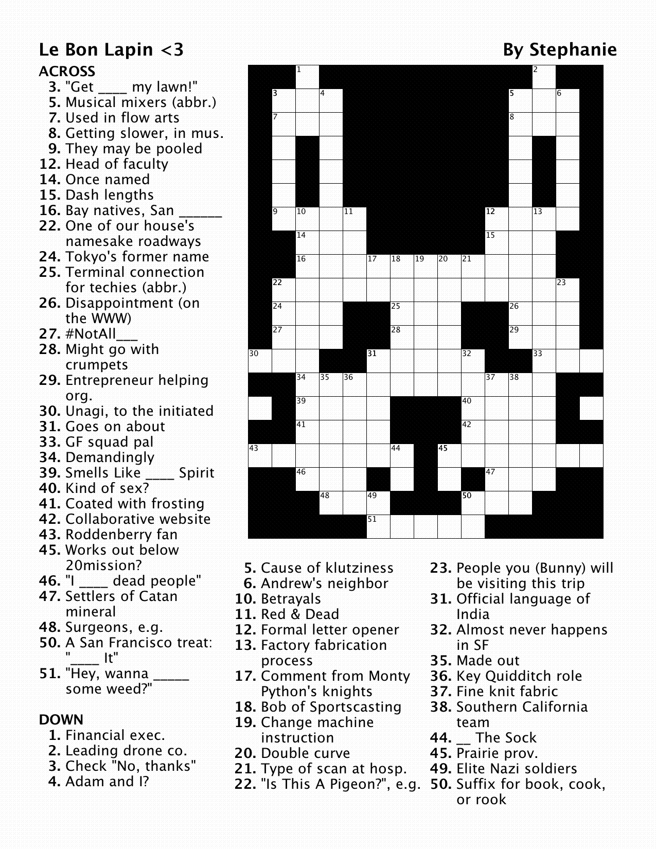 Personalized Crossword Puzzle Free Printable