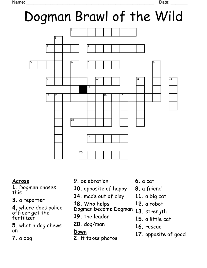 Dogman Brawl Of The Wild Crossword WordMint
