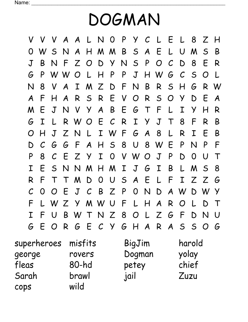 DOGMAN Word Search WordMint