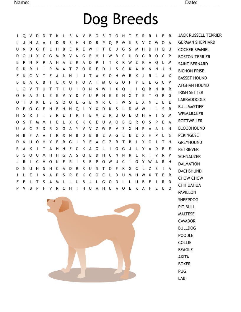 Dogs Crossword WordMint Dogs Crossword WordMint