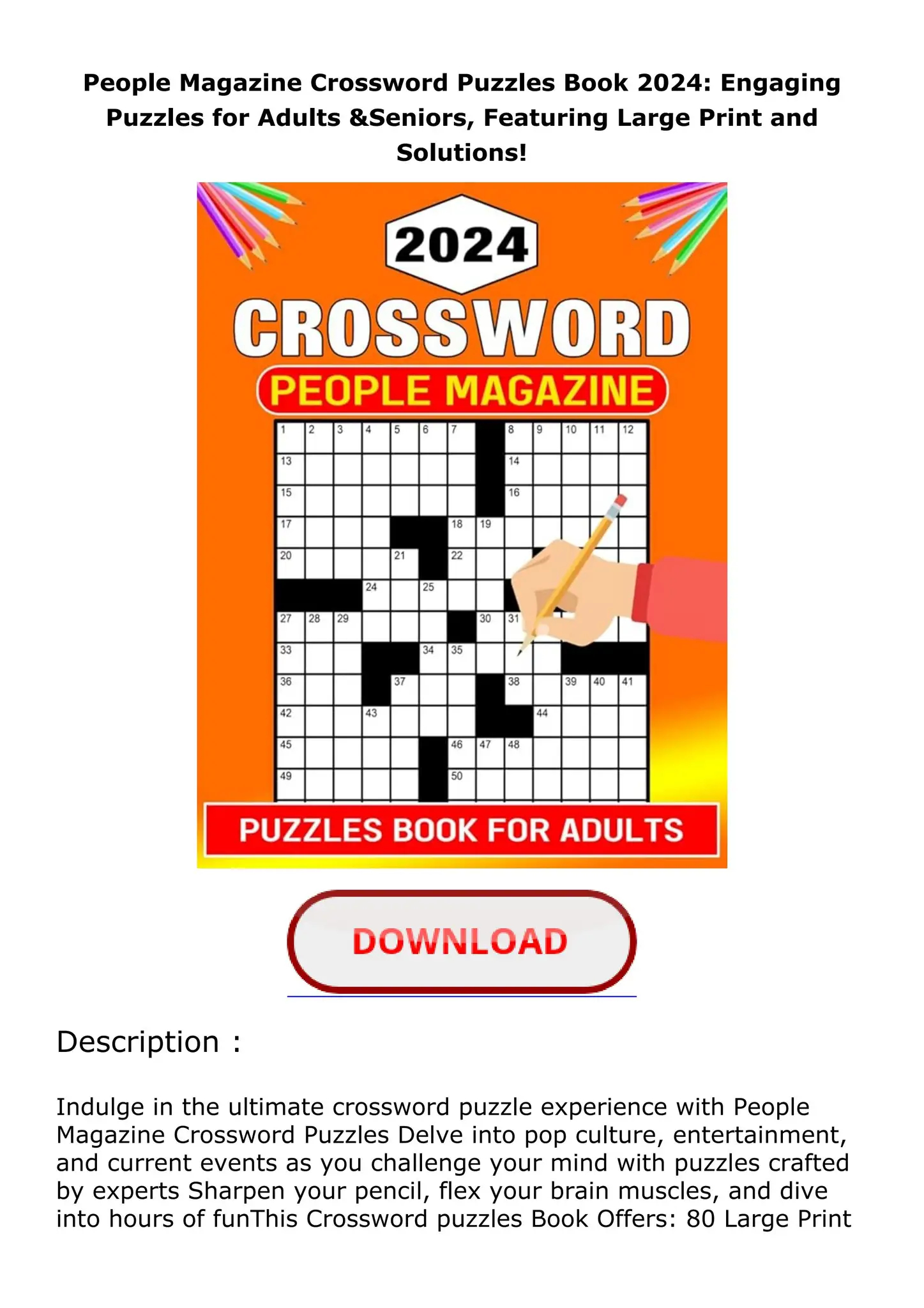 Download PDF People Magazine Crossword Puzzles Book 2024 Engaging Puzzles For Adults amp Seniors F By Zaneseyipeters Issuu Download PDF People Magazine Crossword Puzzles Book 2024 Engaging Puzzles For Adults amp Seniors F By Zaneseyipeters Issuu