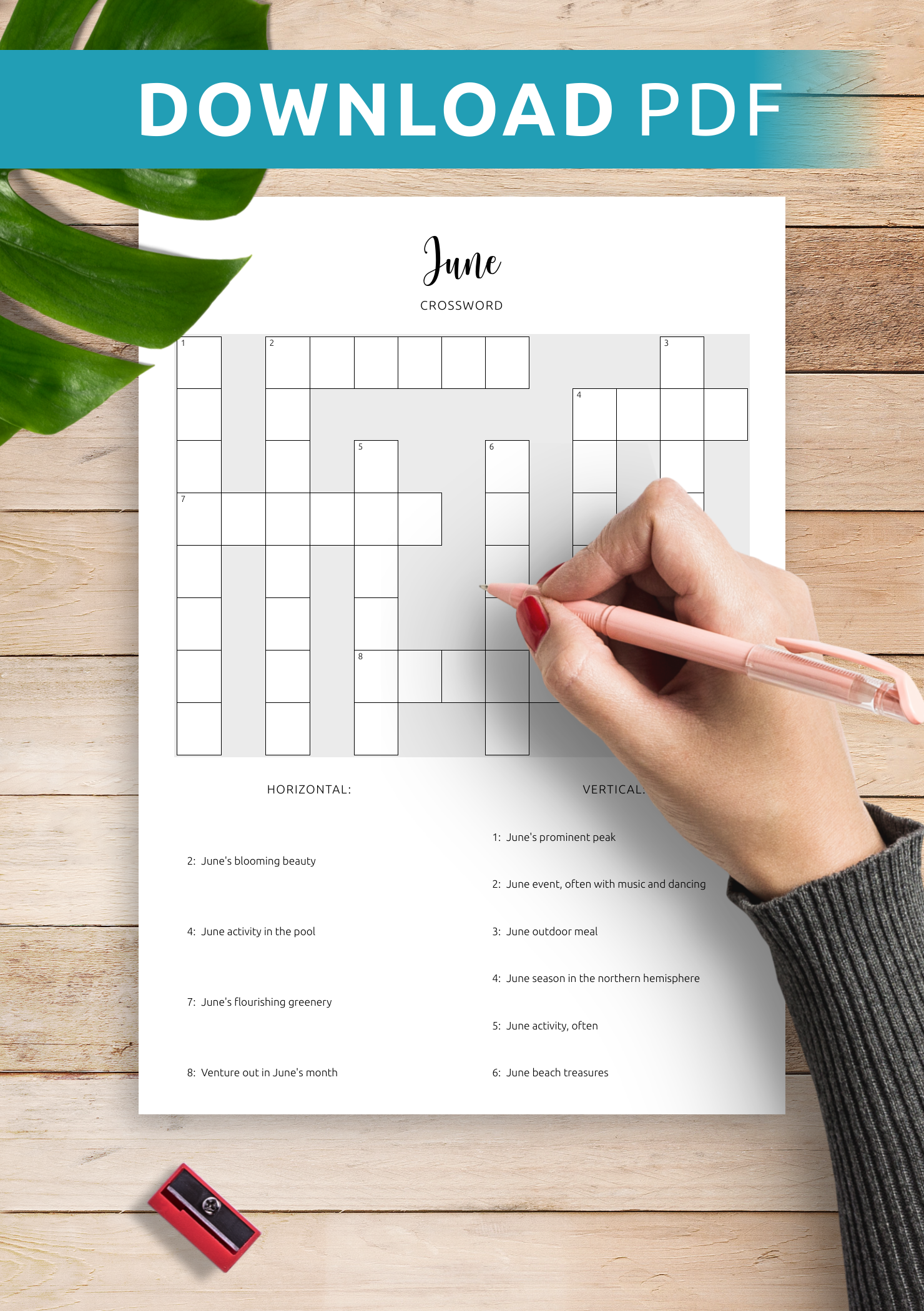 June Crossword Printable