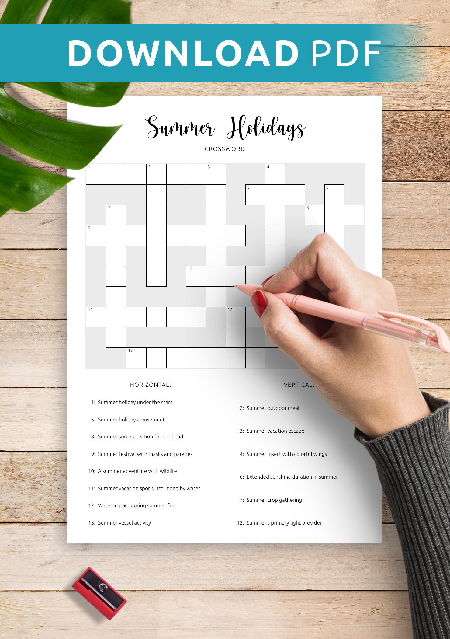 Download Printable Summer Holidays Crossword Puzzle PDF Sun And Fun Download Printable Summer Holidays Crossword Puzzle PDF Sun And Fun