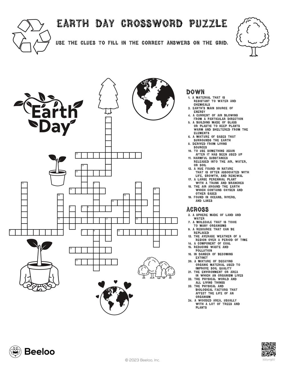 Earth Science Crossword Puzzles Printable