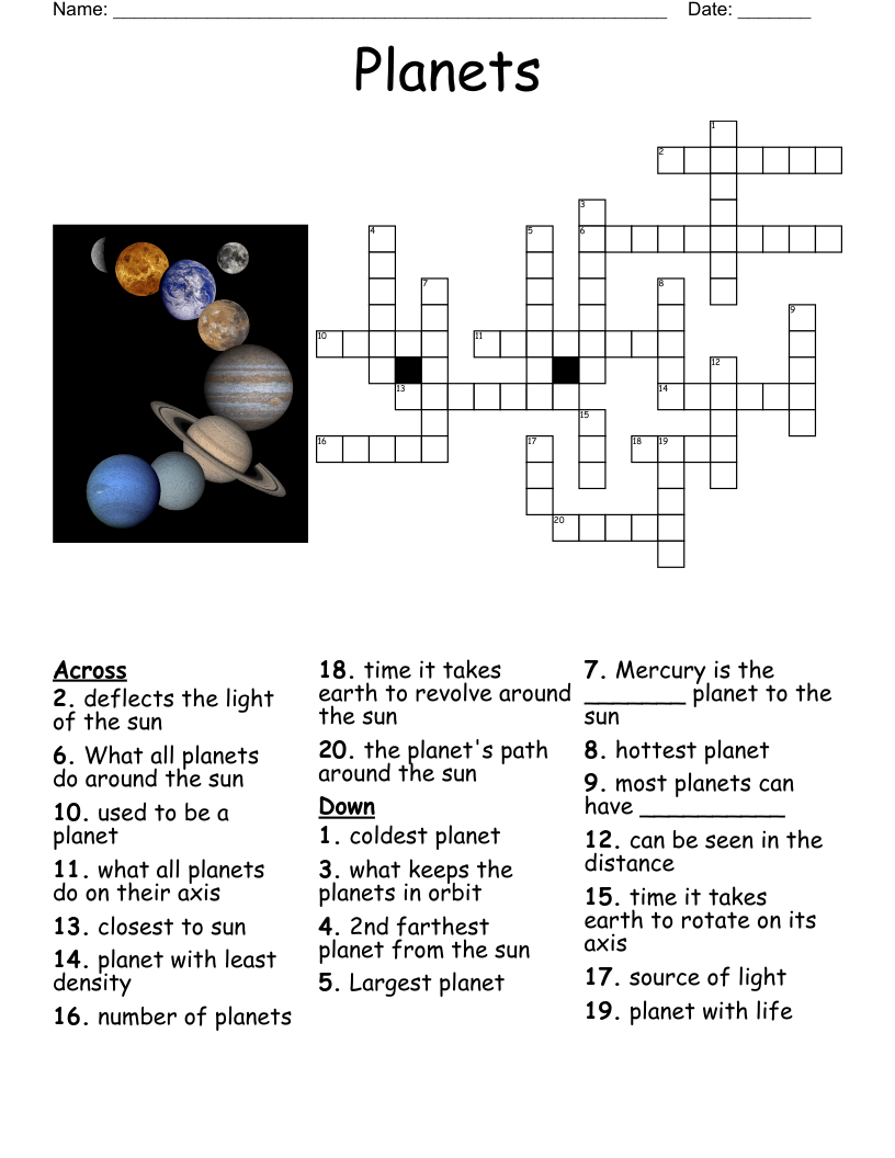 Earth Space Science Crossword WordMint Earth Space Science Crossword WordMint