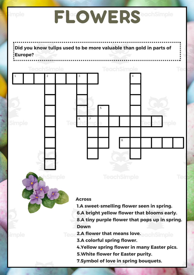 Easter Crossword 1 Page Sample PDF By Teach Simple Easter Crossword 1 Page Sample PDF By Teach Simple