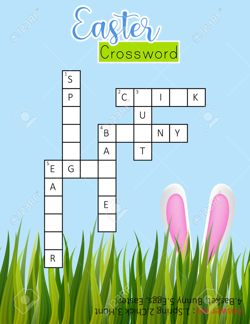Easter Crossword Puzzle Printable for Teens