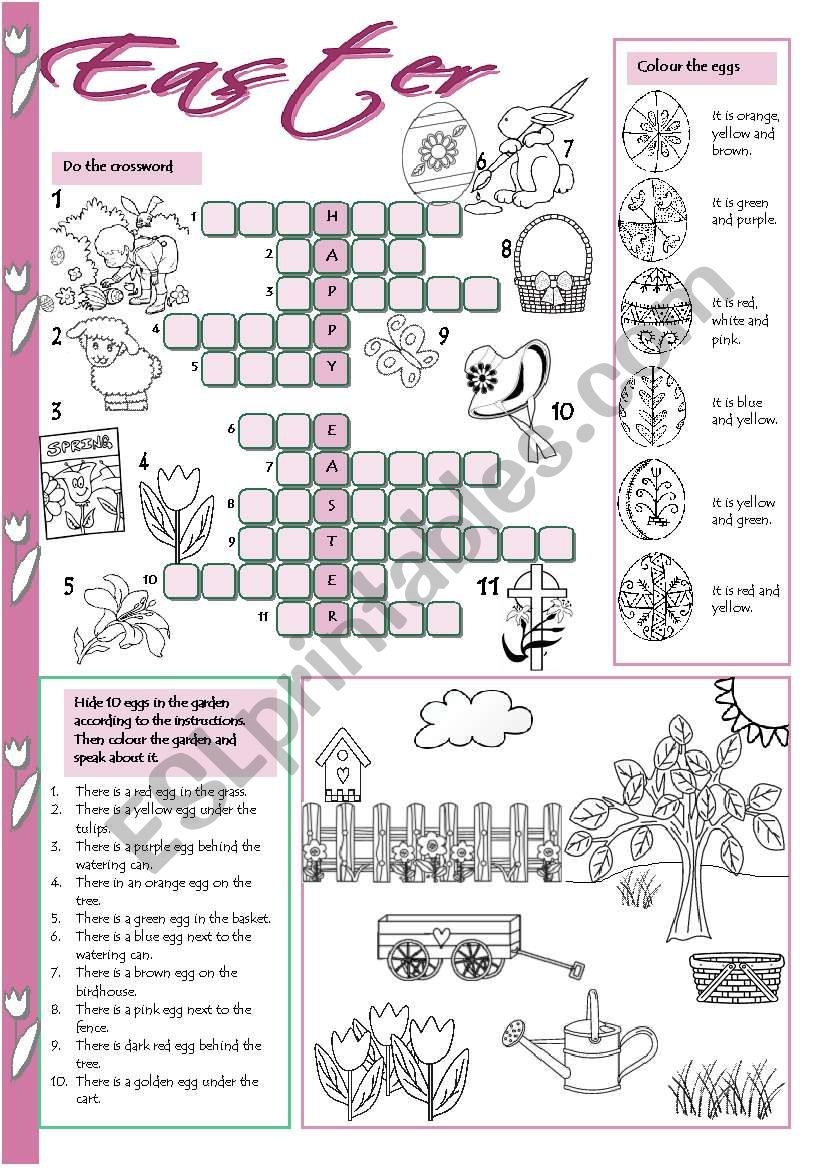 Easter Crossword ESL Worksheet By Tecus