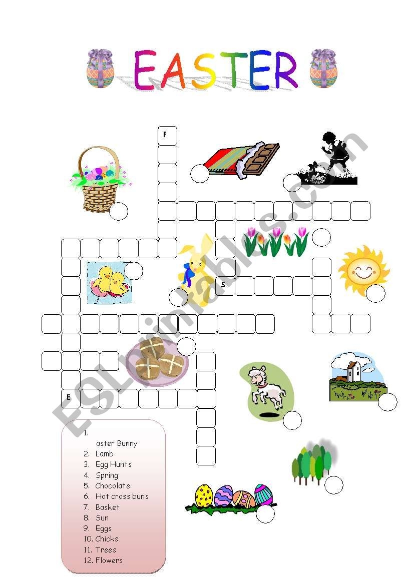 Easter Crossword ESL Worksheet By Vairor2