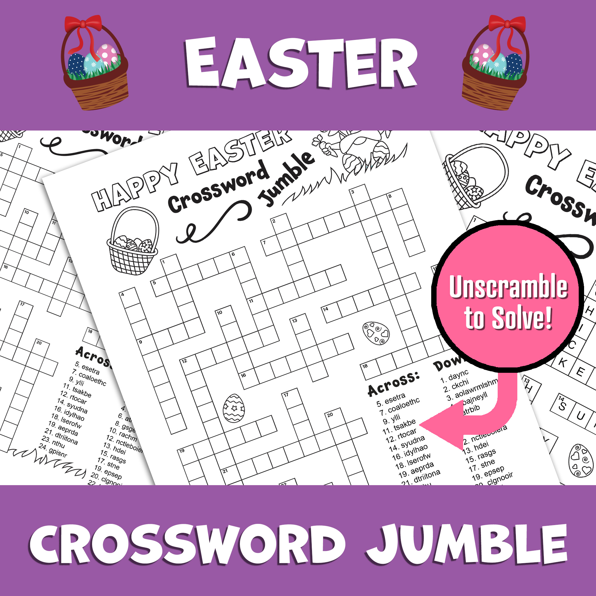 easter crossword puzzle word scramble spring word game activity classful easter crossword puzzle word scramble spring word game activity classful
