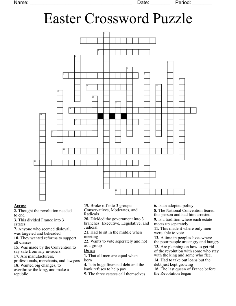 Easter Crossword Puzzle WordMint Easter Crossword Puzzle WordMint