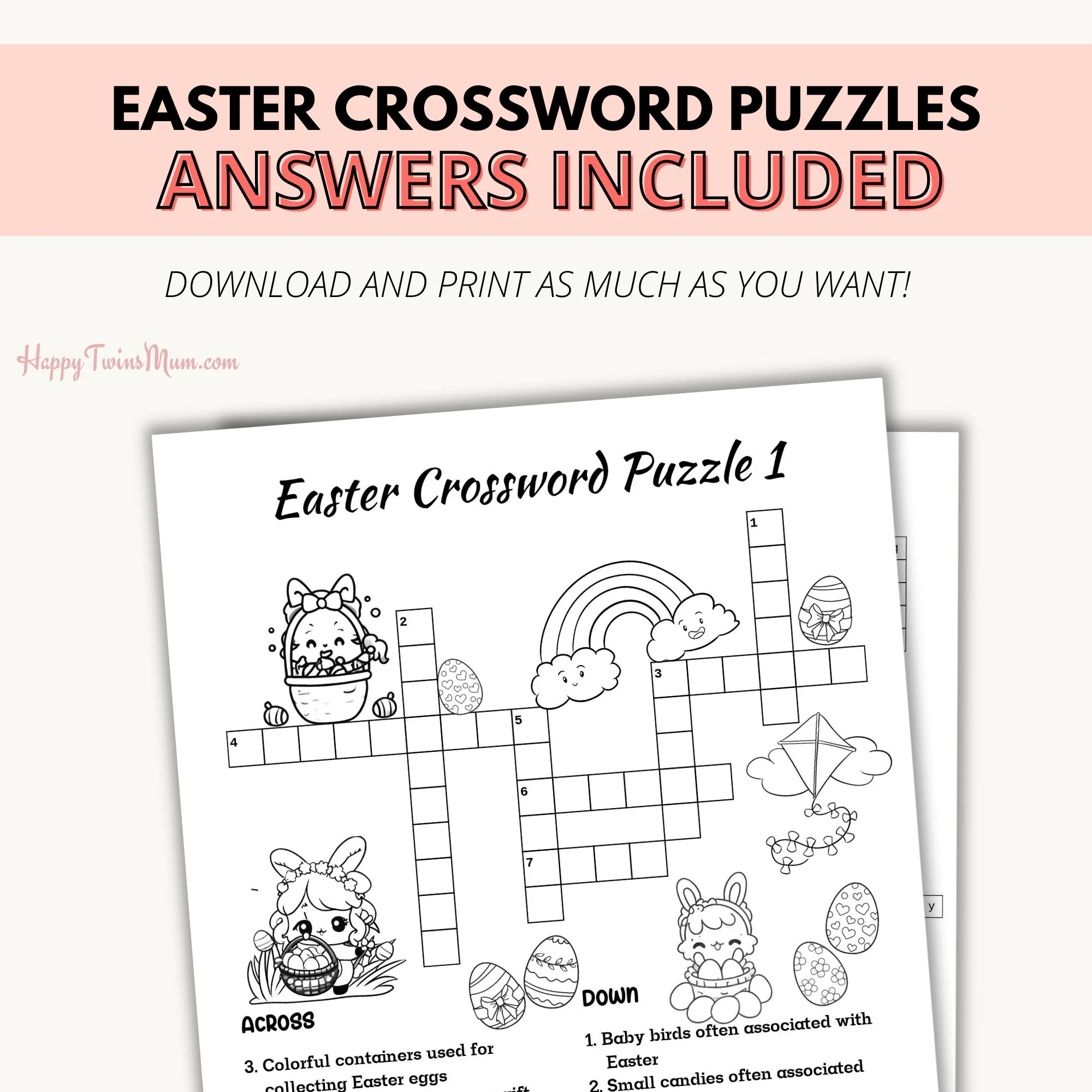 Free Printable Easter Crossword Puzzles for Adults