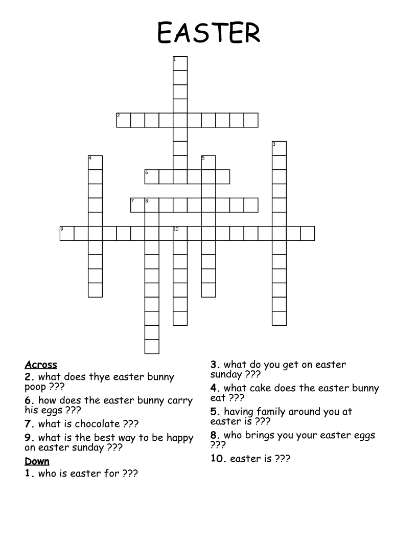 Free Easter Crossword Printables for Adults