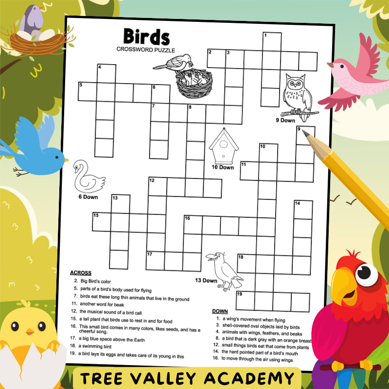 Easy Bird Crossword Tree Valley Academy Easy Bird Crossword Tree Valley Academy