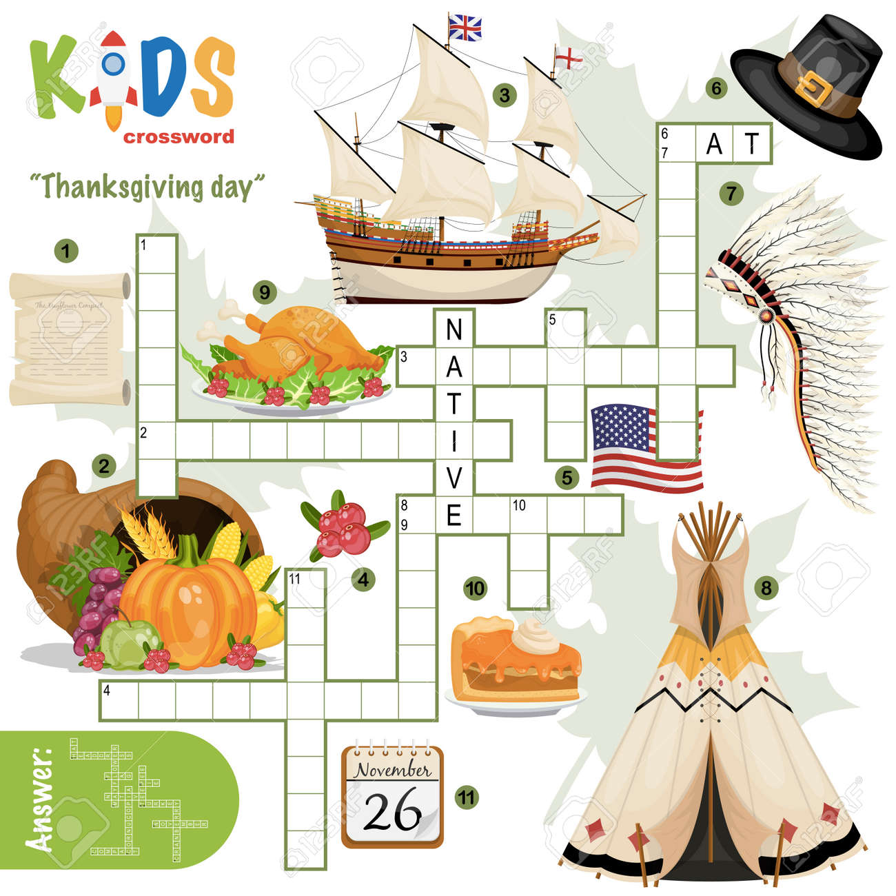 Easy Crossword Puzzle Thanksgiving Day For Children In Elementary Primary And Middle School Fun Way To Practice Language Comprehension And Expand Vocabulary Includes Answers Royalty Free SVG Cliparts Vectors And Stock Illustration Easy Crossword Puzzle Thanksgiving Day For Children In Elementary Primary And Middle School Fun Way To Practice Language Comprehension And Expand Vocabulary Includes Answers Royalty Free SVG Cliparts Vectors And Stock Illustration