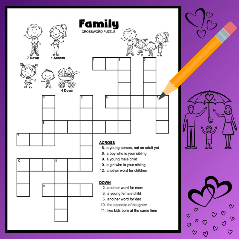 Easy Family Crossword Puzzle Tree Valley Academy