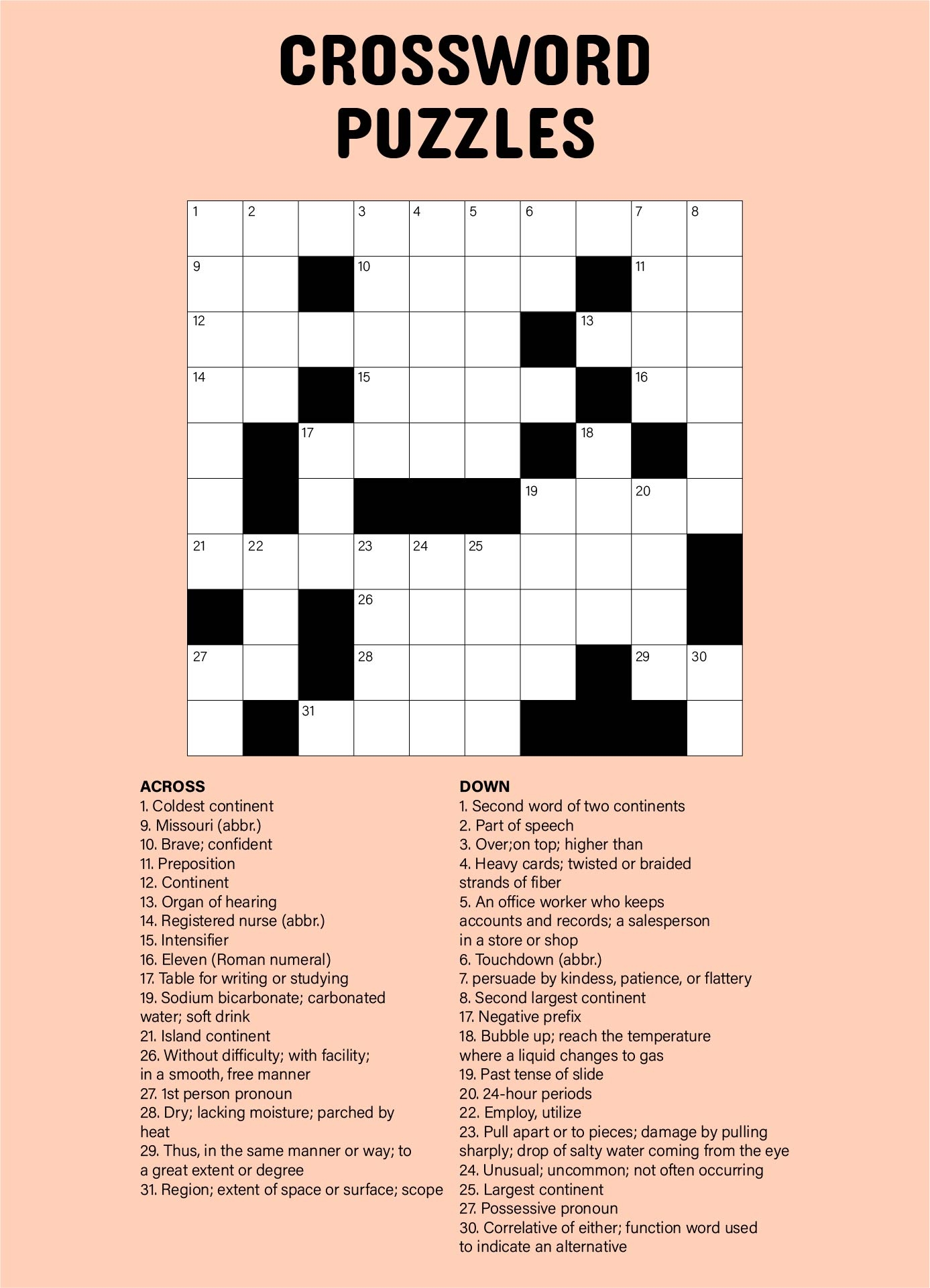 EASY TO READ CROSSWORD PUZZLES FOR ADULTS LARGE PRINT MEDIUM Worksheets Library EASY TO READ CROSSWORD PUZZLES FOR ADULTS LARGE PRINT MEDIUM Worksheets Library