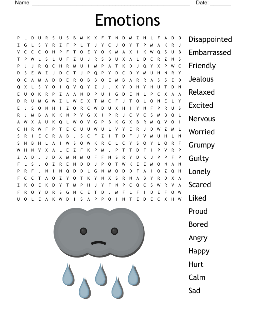 Emotions Word Search WordMint Emotions Word Search WordMint