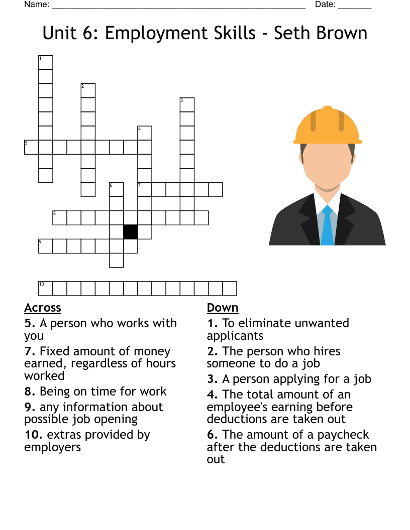 Employment Crossword Puzzles Printable Employment Crossword Puzzles Printable
