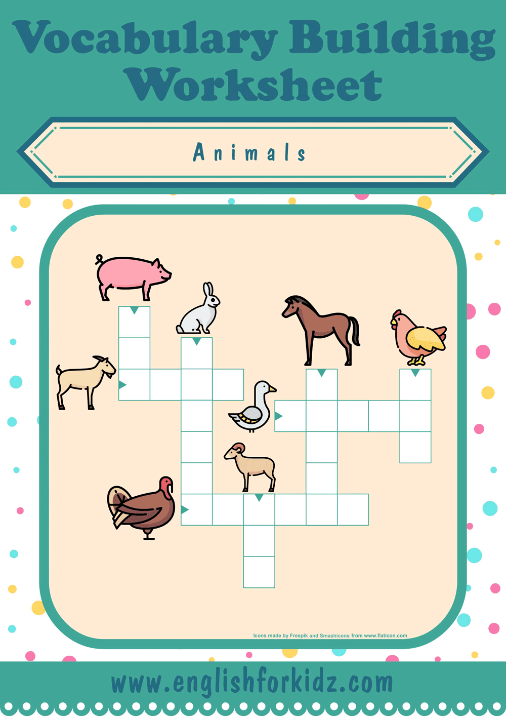 English For Kids Step By Step Animals Crossword Puzzles English For Kids Step By Step Animals Crossword Puzzles