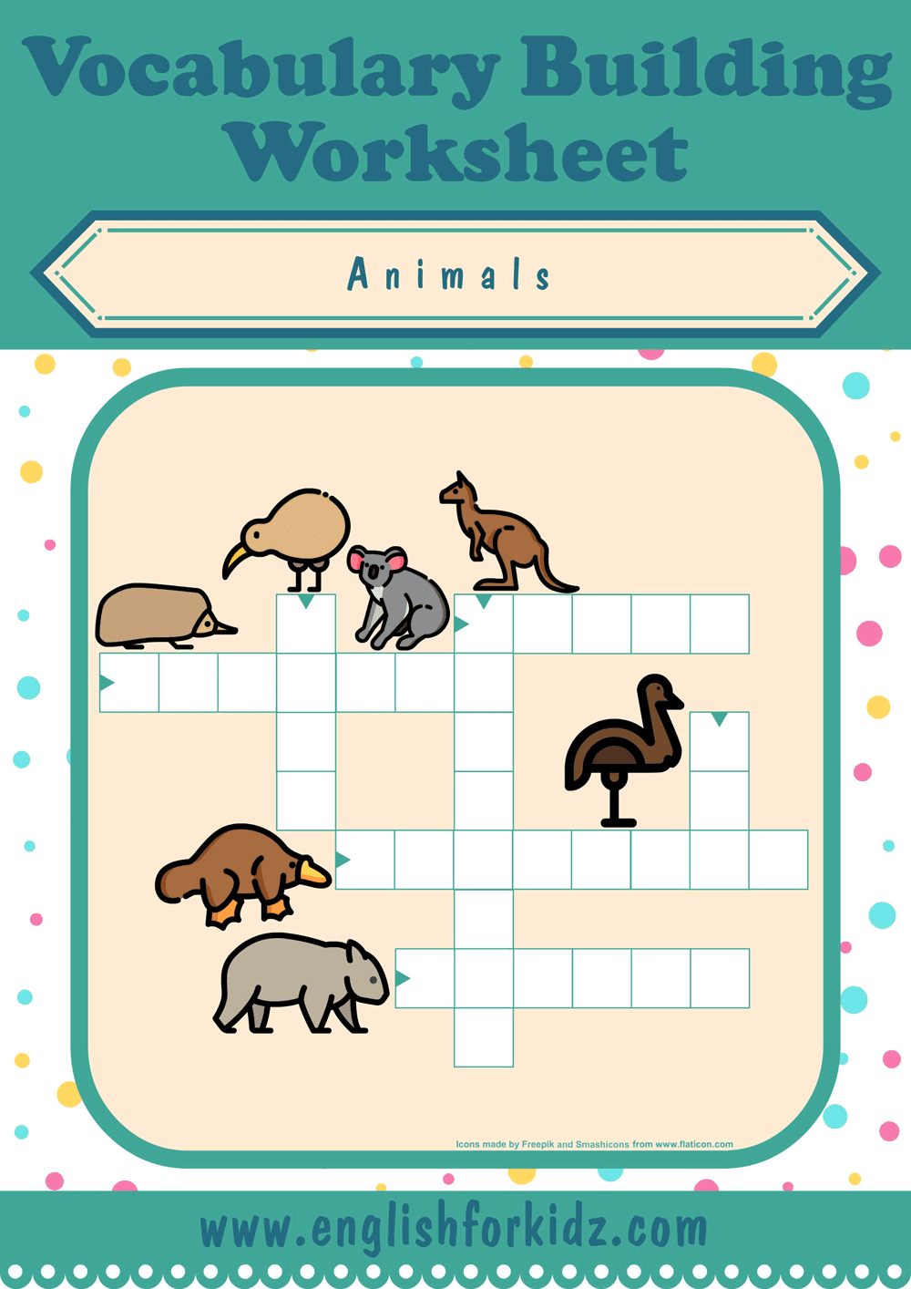 English For Kids Step By Step Animals Crossword Puzzles English For Kids Step By Step Animals Crossword Puzzles