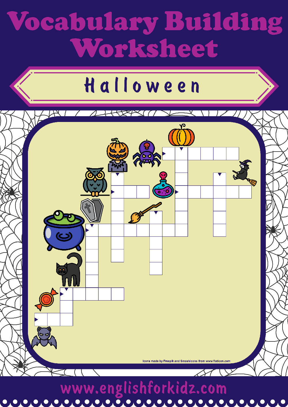 English For Kids Step By Step Printable Halloween Crossword Puzzles English For Kids Step By Step Printable Halloween Crossword Puzzles