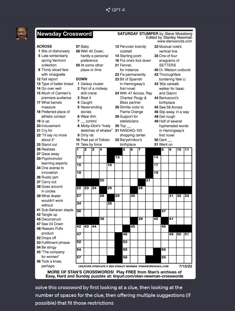 ethan mollick on x forget the turing test i found a task that hits human strong points llm weak ones crossword puzzles between the facts that llm vision is blurry it ethan mollick on x forget the turing test i found a task that hits human strong points llm weak ones crossword puzzles between the facts that llm vision is blurry it