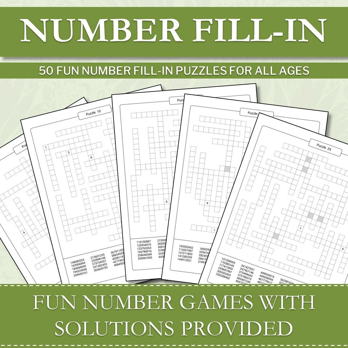 Extremely Hard Number Fill in Puzzles VOL 01 Engaging Puzzles For All Ages Number Fun Printable Adult Puzzles PDF Etsy