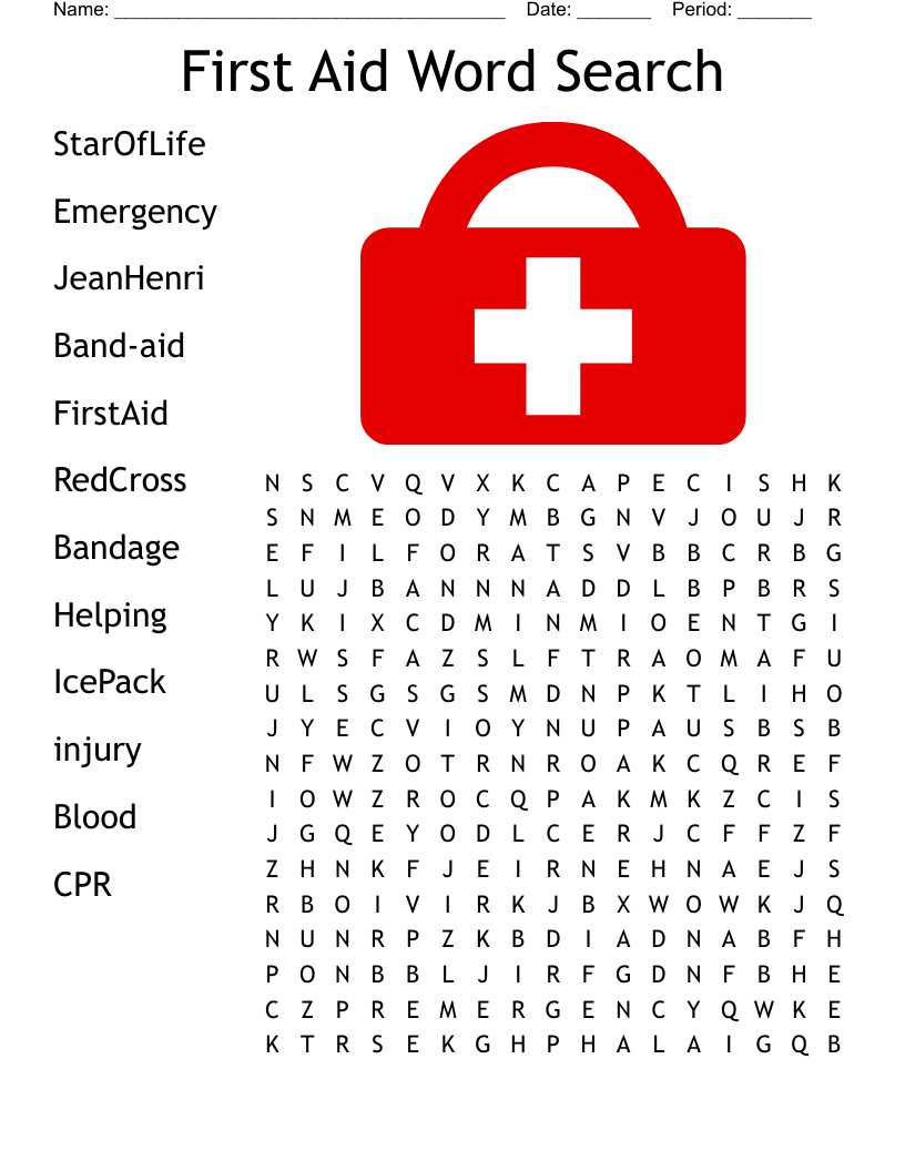 First Aid Kit Crossword WordMint