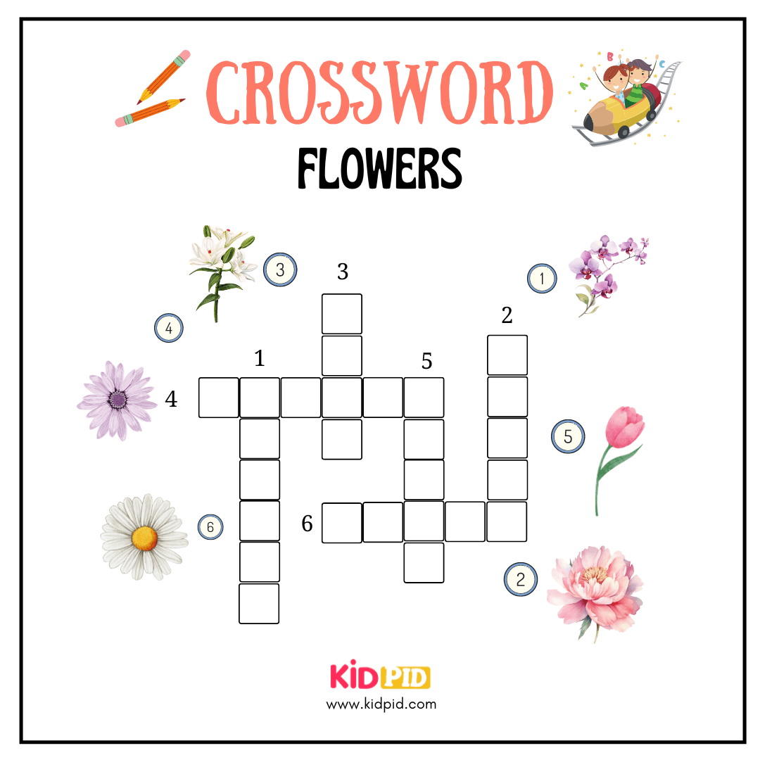 Flowers Crosswords Worksheet For Grade 3 Kidpid