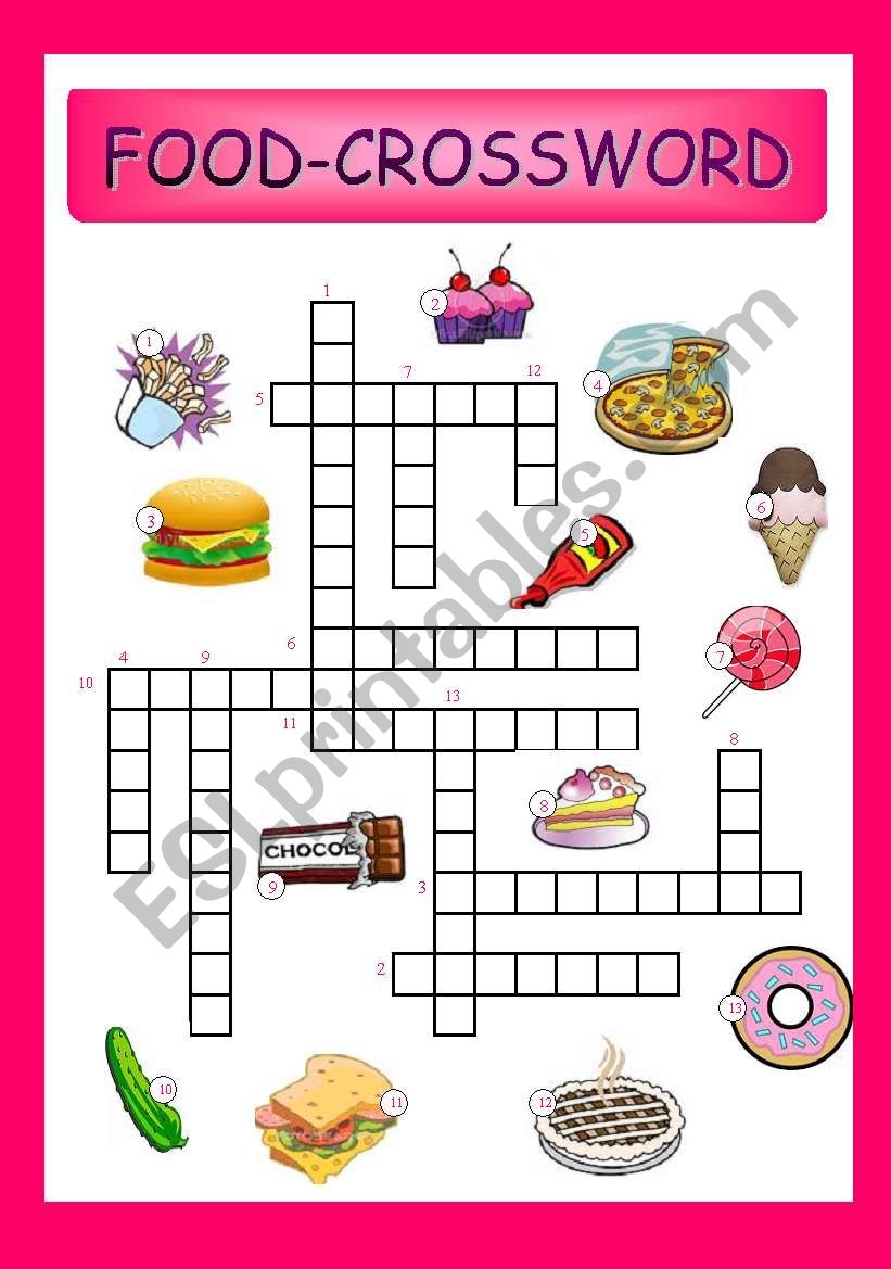 Food crossword ESL Worksheet By Gyzmys Food crossword ESL Worksheet By Gyzmys