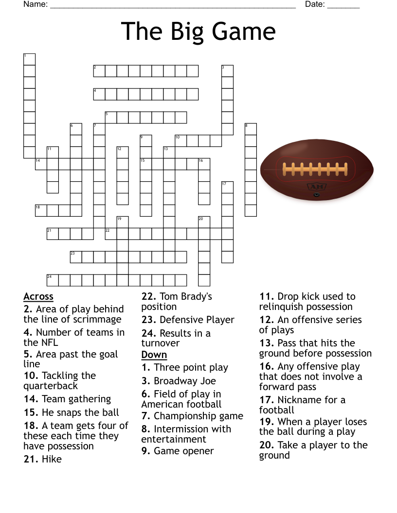 Football Players Crossword WordMint Football Players Crossword WordMint