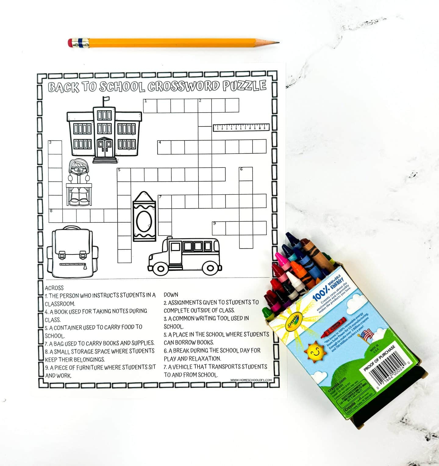 Free Back To School Crossword Puzzle Printable Free Back To School Crossword Puzzle Printable