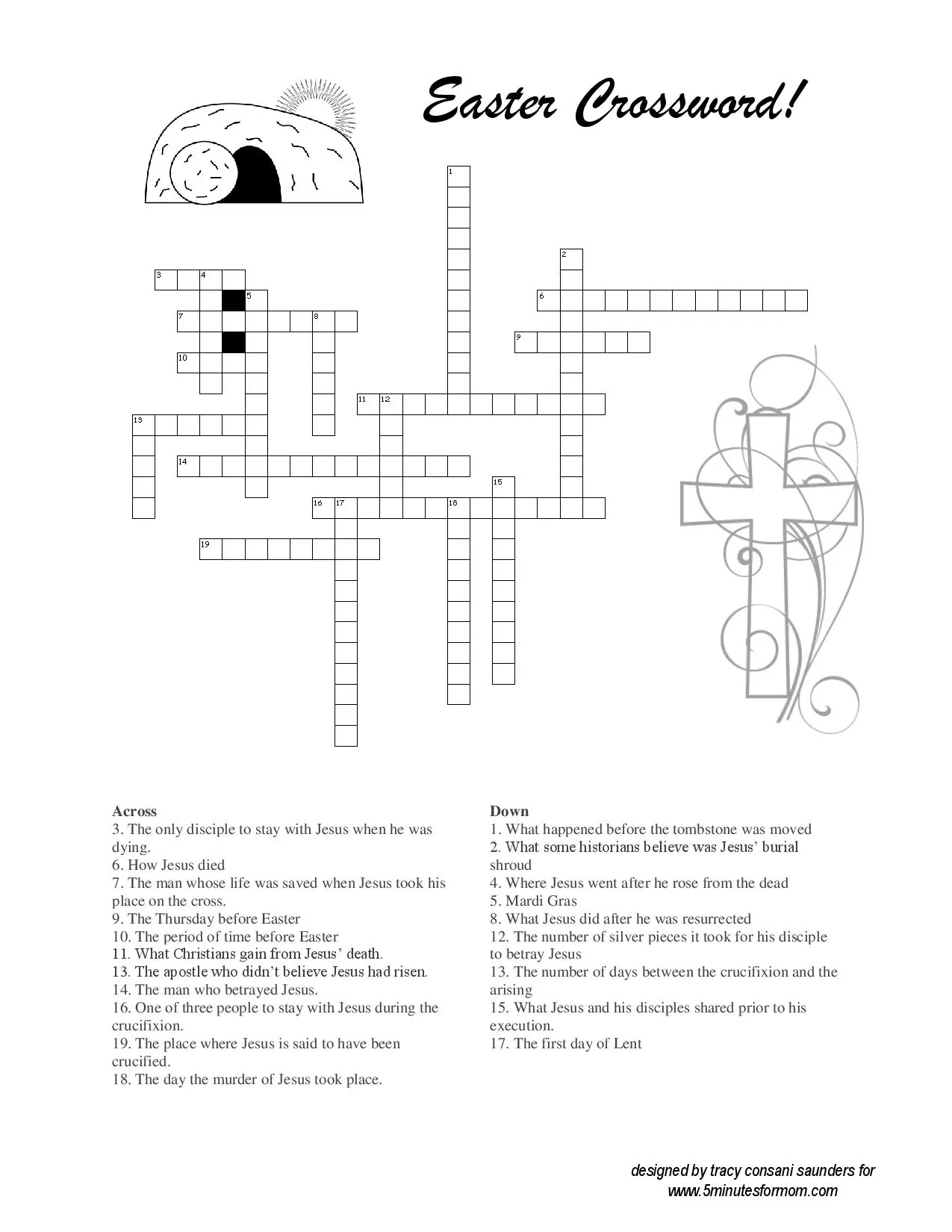 Free Easter Printables For Kids Coloring Sheets And Crosswords 5 Minutes For Mom
